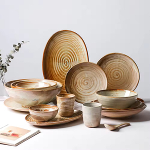 Wholesale Japanese Style Ceramic Porcelain Restaurant Plates Set