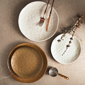 Matte Nordic Rustic Speckle Stoneware Dinner Plate